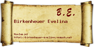 Birkenheuer Evelina névjegykártya